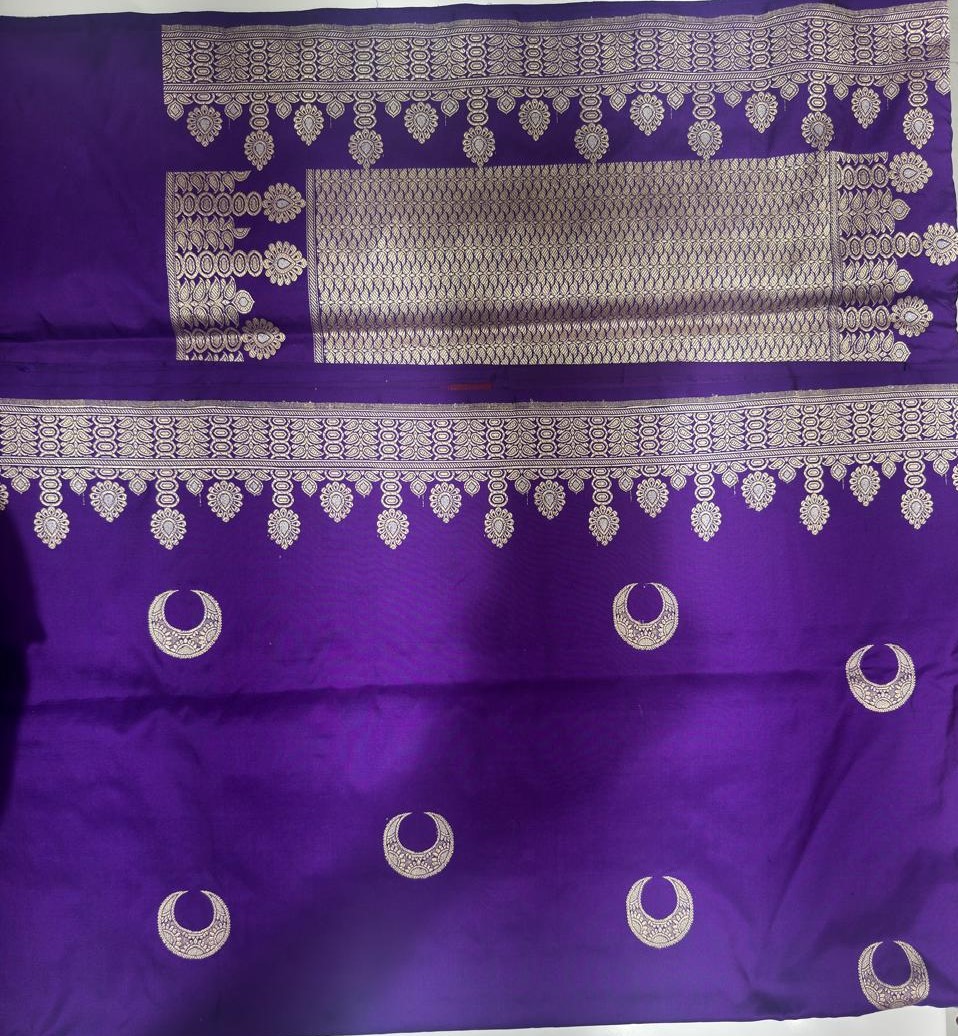 Kora Silk MultiMeena Saree detail